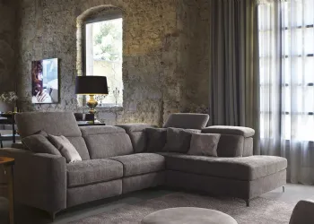 Canapé tissu avec repose-tête réglable