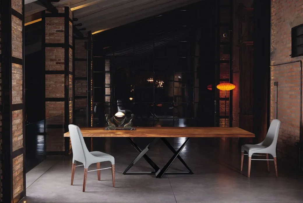 Chaise en cuir avec structure en solide
