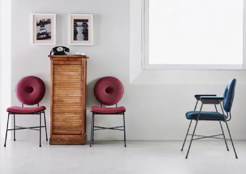 Chaise en acier Tissu rembourré