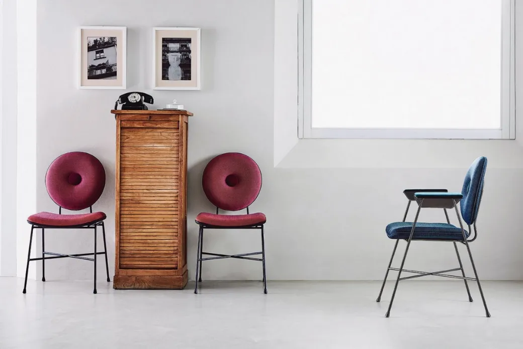 Chaise en acier Tissu rembourré