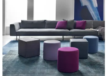 Cuir enduit Pouf