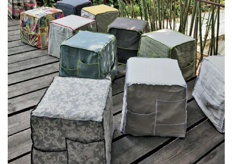 Amovible Pouf rembourré avec poches latérales