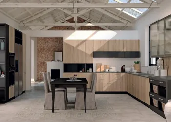 Cuisine moderne avec noueux effet de porte