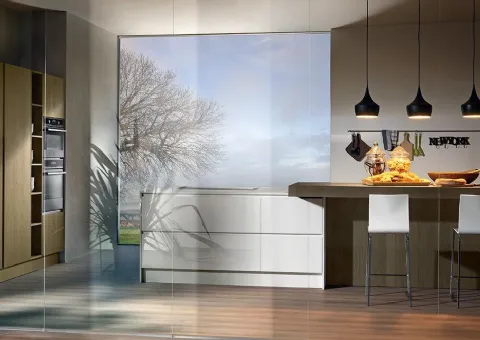 Cuisine en bois teinte naturelle