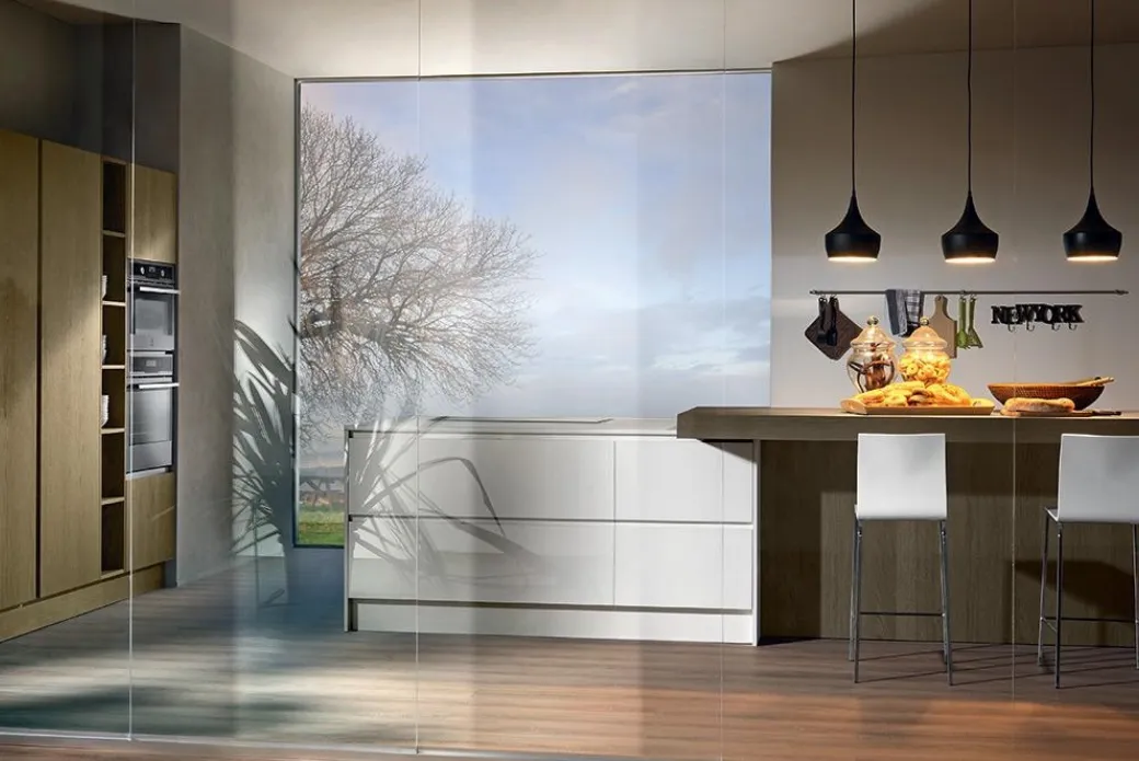 Cuisine en bois teinte naturelle