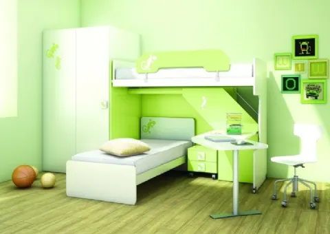 Chambre avec lit double coulissant Matt Laque