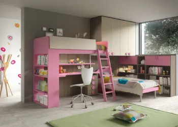 Chambre avec lit superposé Matt Laque