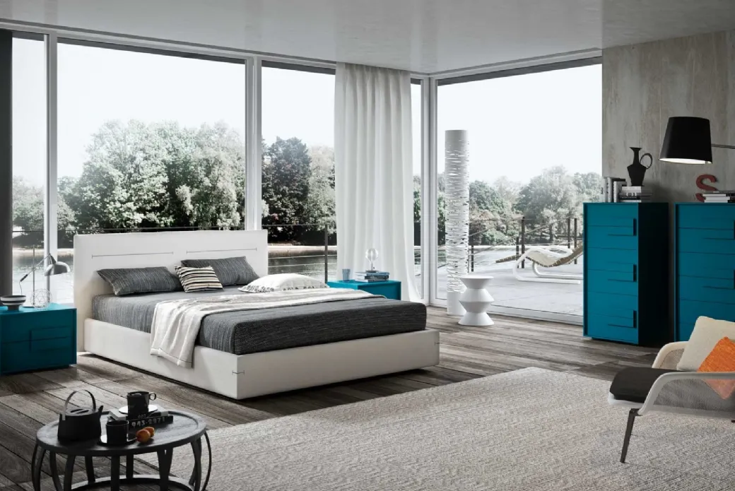 Lit en tissu blanc