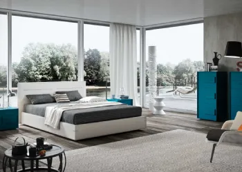 Lit en tissu blanc