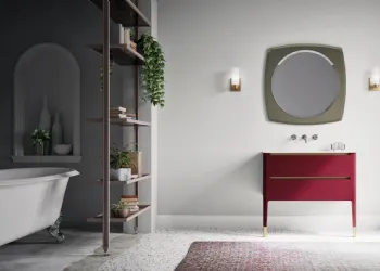 Bain mobile Laqué poli avec Top Mineralmarmo