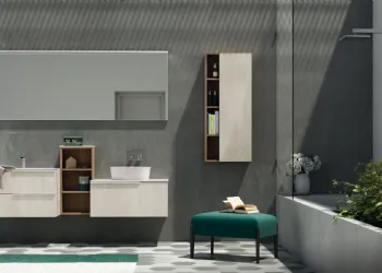 salle de bains avec lavabo mobile de soutien