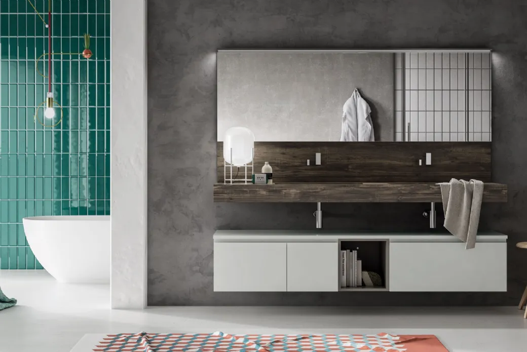 Bain mobile double lavabo