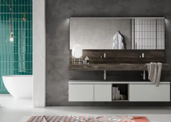 Bain mobile double lavabo