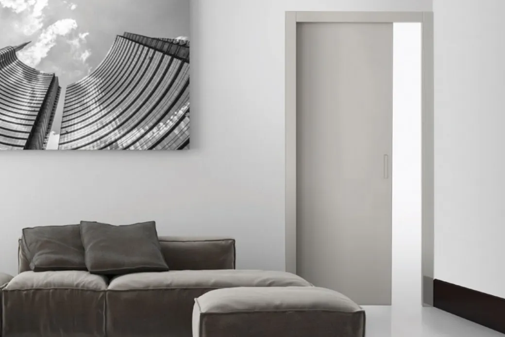 Porte avec cadre en aluminium et double verre trempé