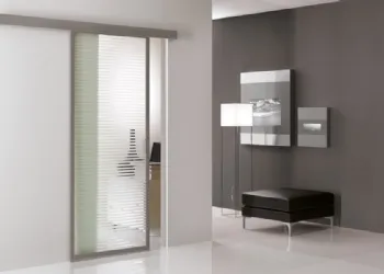 Porte en verre avec cadre en aluminium