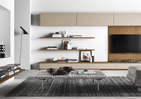 Equipé de panneau mural TV Oak