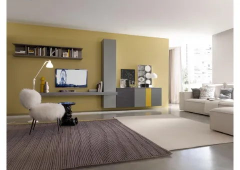 paroi équipée suspendu vernis mat
