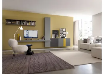 paroi équipée suspendu vernis mat