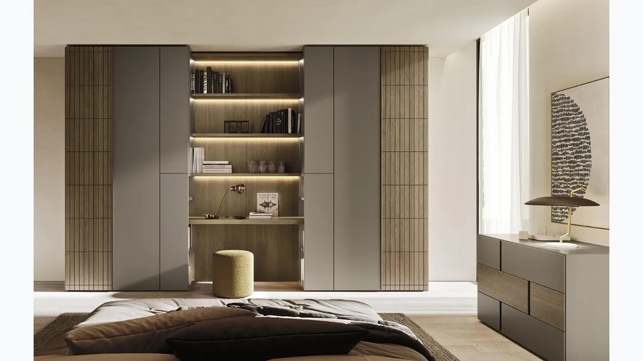 Armoire avec portes battantes Comp N01 en laqué et bois de Mobilgam
