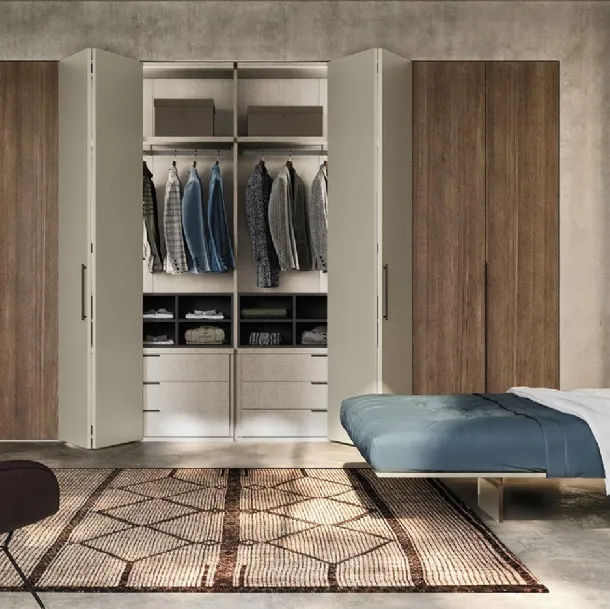 Armoire à portes pliantes Comp N12 laquée en bois de Mobilgam.
