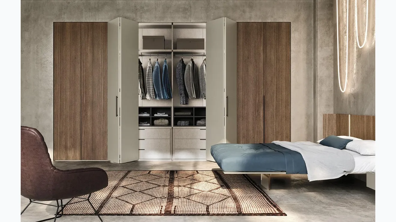 Armoire à portes pliantes Comp N12 laquée en bois de Mobilgam.