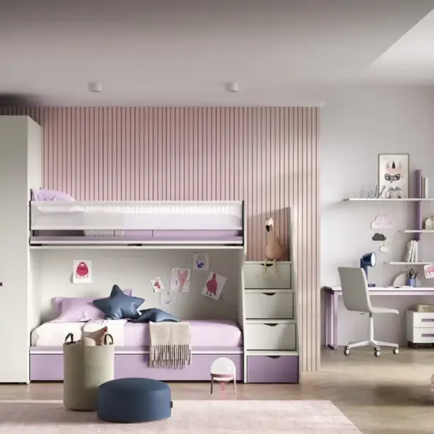 Chambre en mezzanine K103 de Moretti Compact Camerette