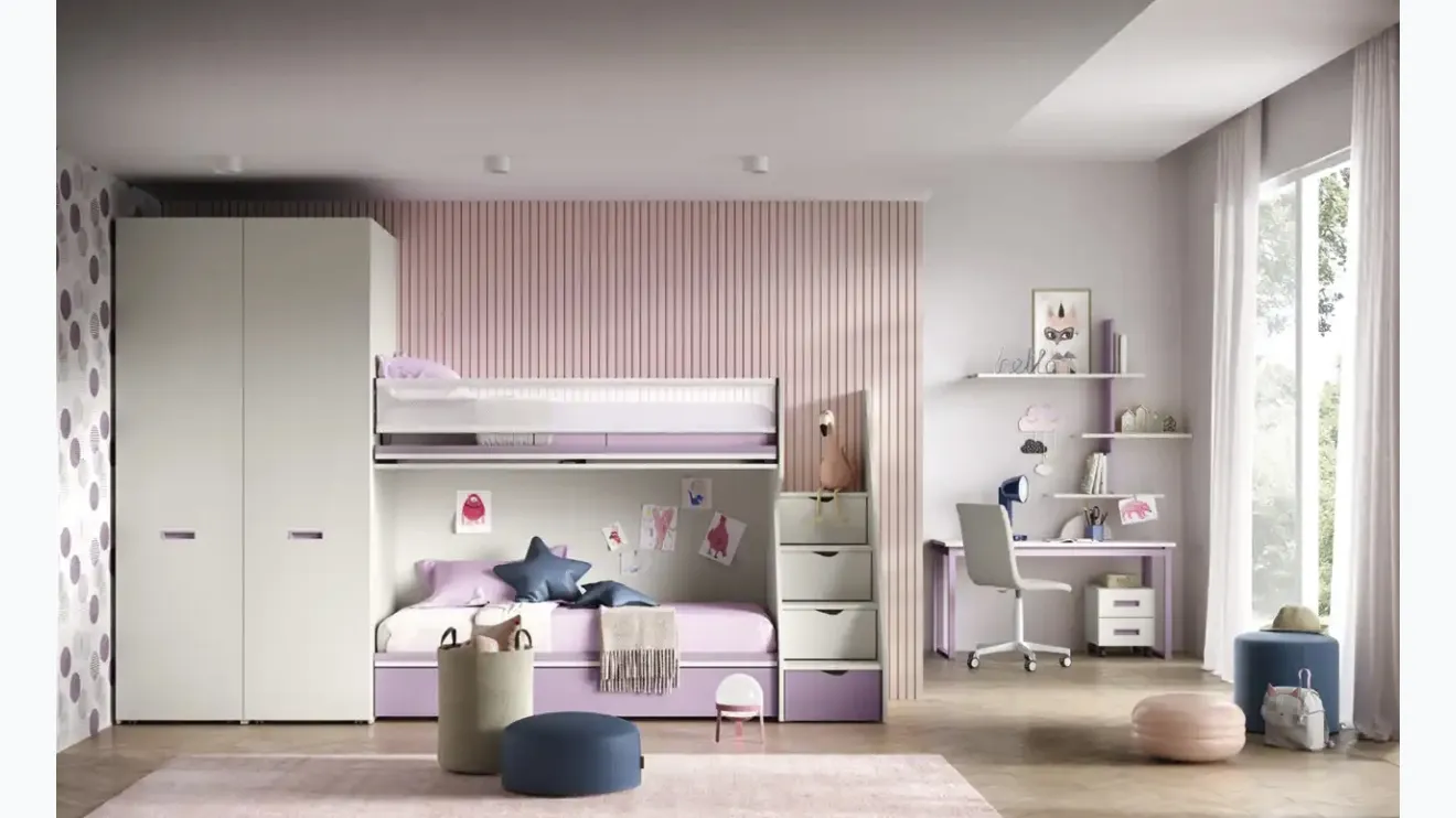 Chambre en mezzanine K103 de Moretti Compact Camerette