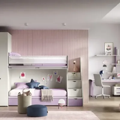 Chambre en mezzanine K103 de Moretti Compact Camerette