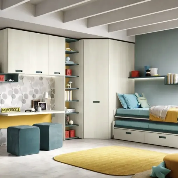 Chambre d'enfant avec lits gigognes K105 Moretti Compact Camerette