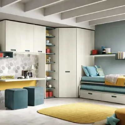 Chambre d'enfant avec lits gigognes K105 Moretti Compact Camerette