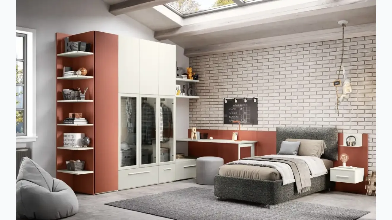 Chambre sur mesure K108 de Moretti Compact Camerette.