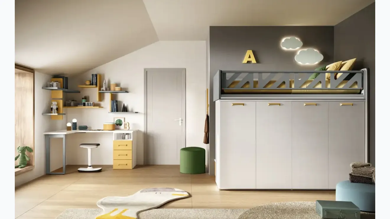 Chambre en mezzanine K109 de Moretti Compact Chambres d'enf