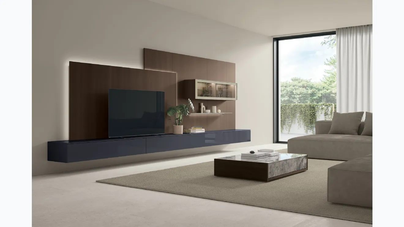 Table basse Kenzo en verre décoratif et en chêne texturé de Tomas