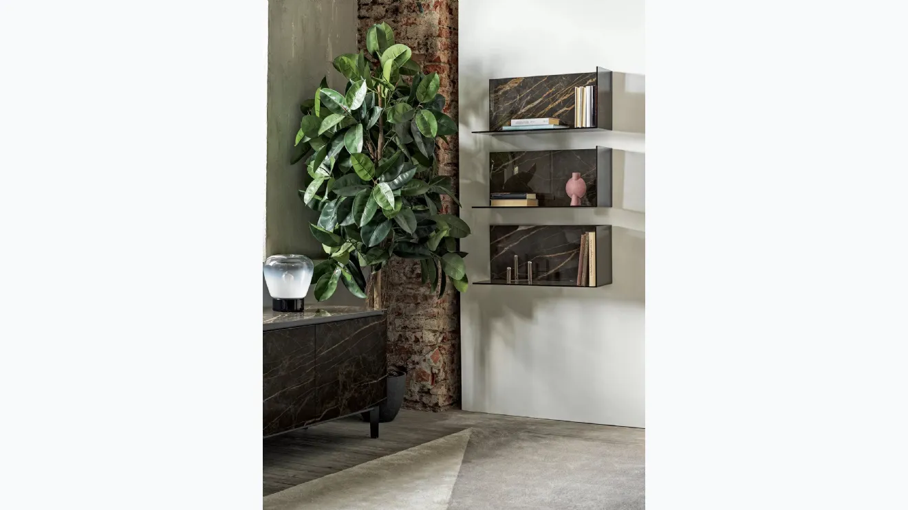 Étagère Zen en super marbre et cristal de Bontempi