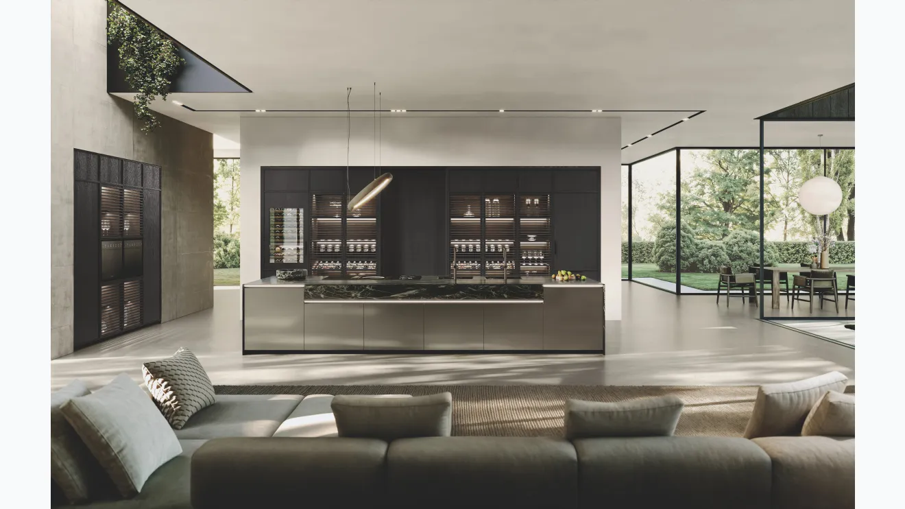 Cuisine design avec l'îlot Hily en bois de Binova