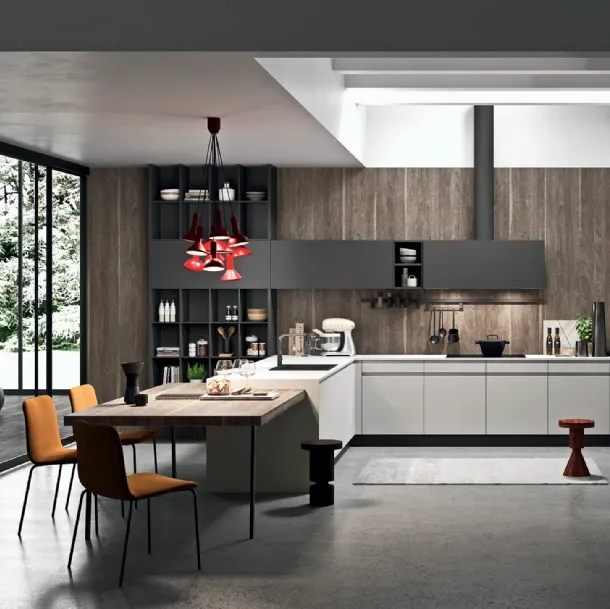 Cuisine moderne avec îlot central Line Moderno 17 par Astra
