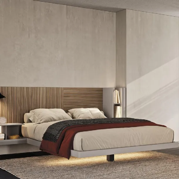 Lit double Système Rideau N02 en bois et laqué de Mobilgam