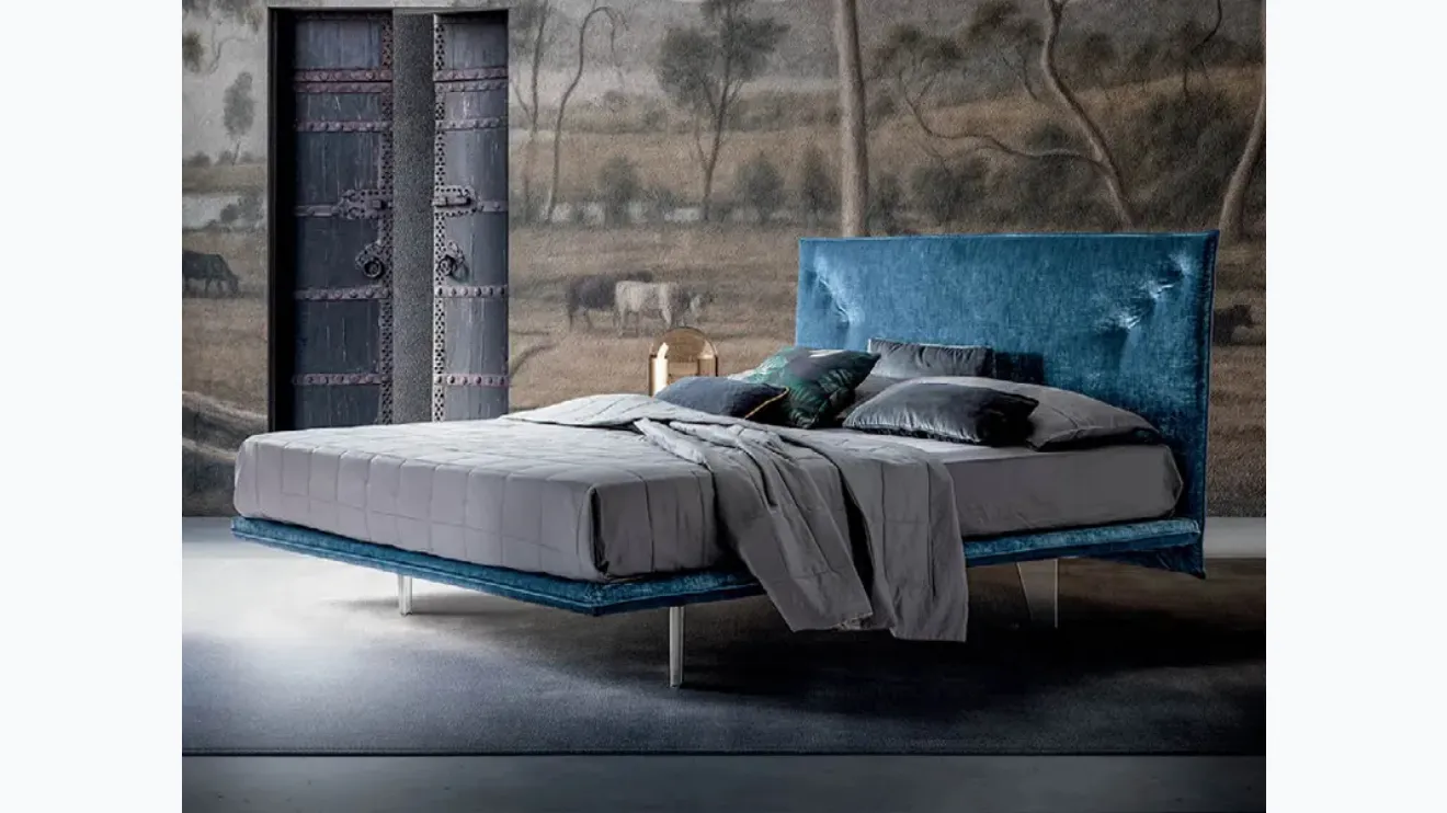 Lit en tissu au design raffiné Treoci de Rigosalotti