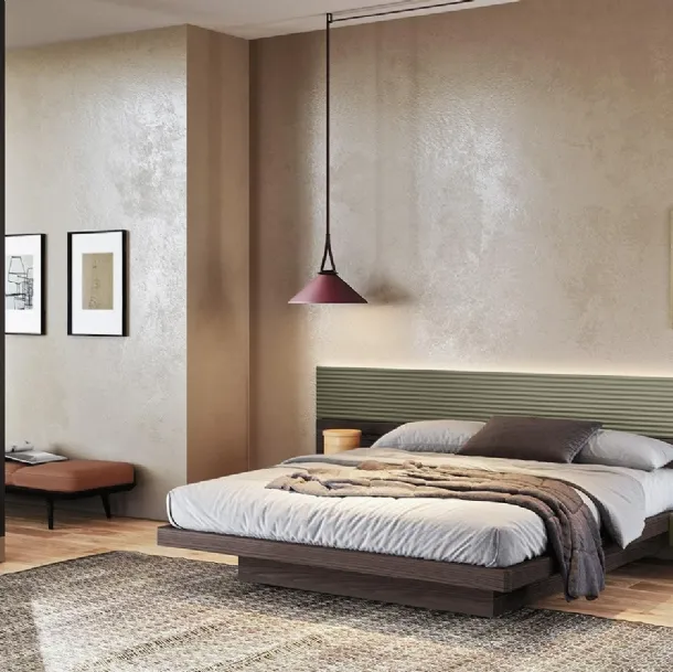Lit en bois laqué Wall System Contenitore N14 de Mobilgam.