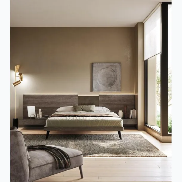 Lit double Wall System avec tête de lit de Mobilgam