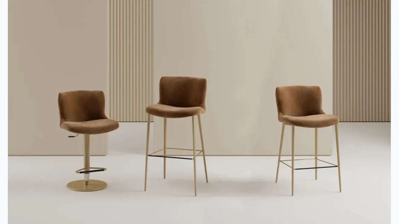 Tabouret Ariel en tissu rembourré de Bontempi