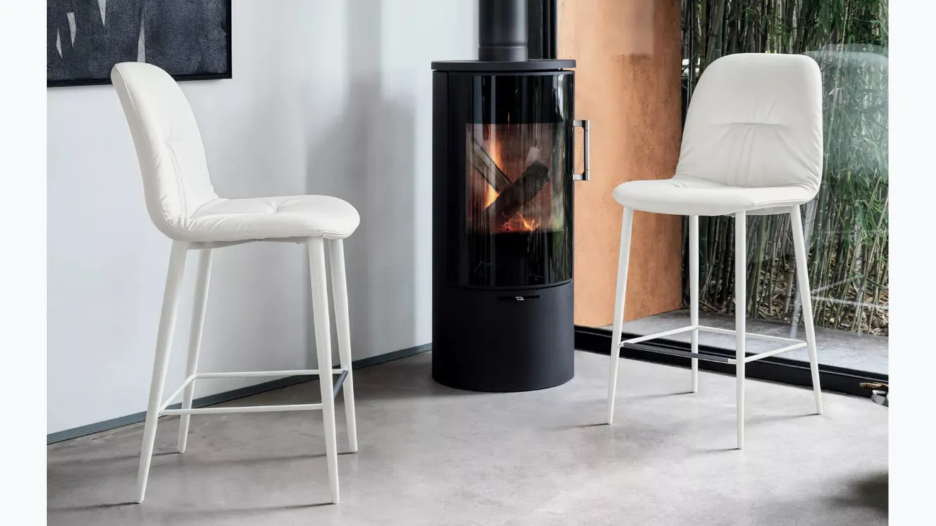 Tabouret en similicuir Chantal de Bontem