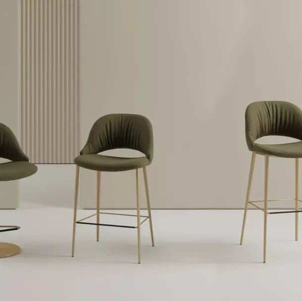 Tabouret Nova en tissu rembourré de Bontempi