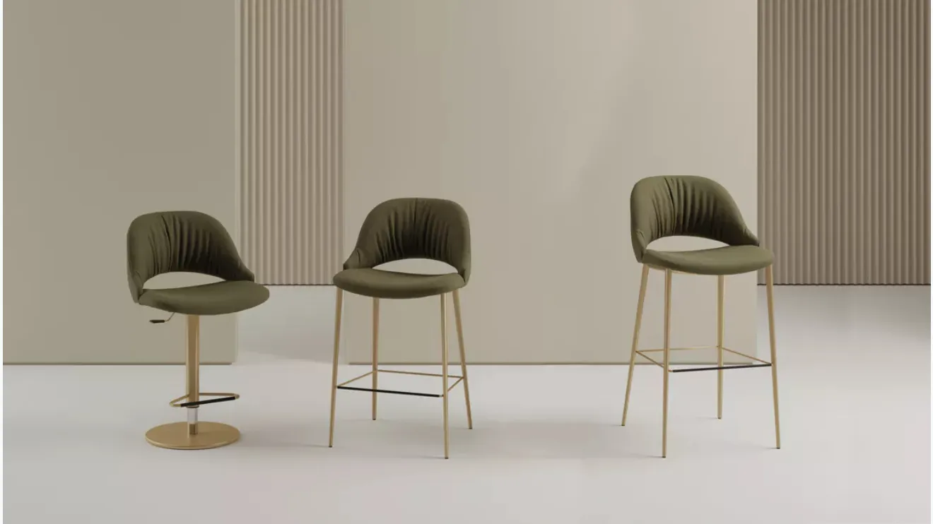 Tabouret Nova en tissu rembourré de Bontempi