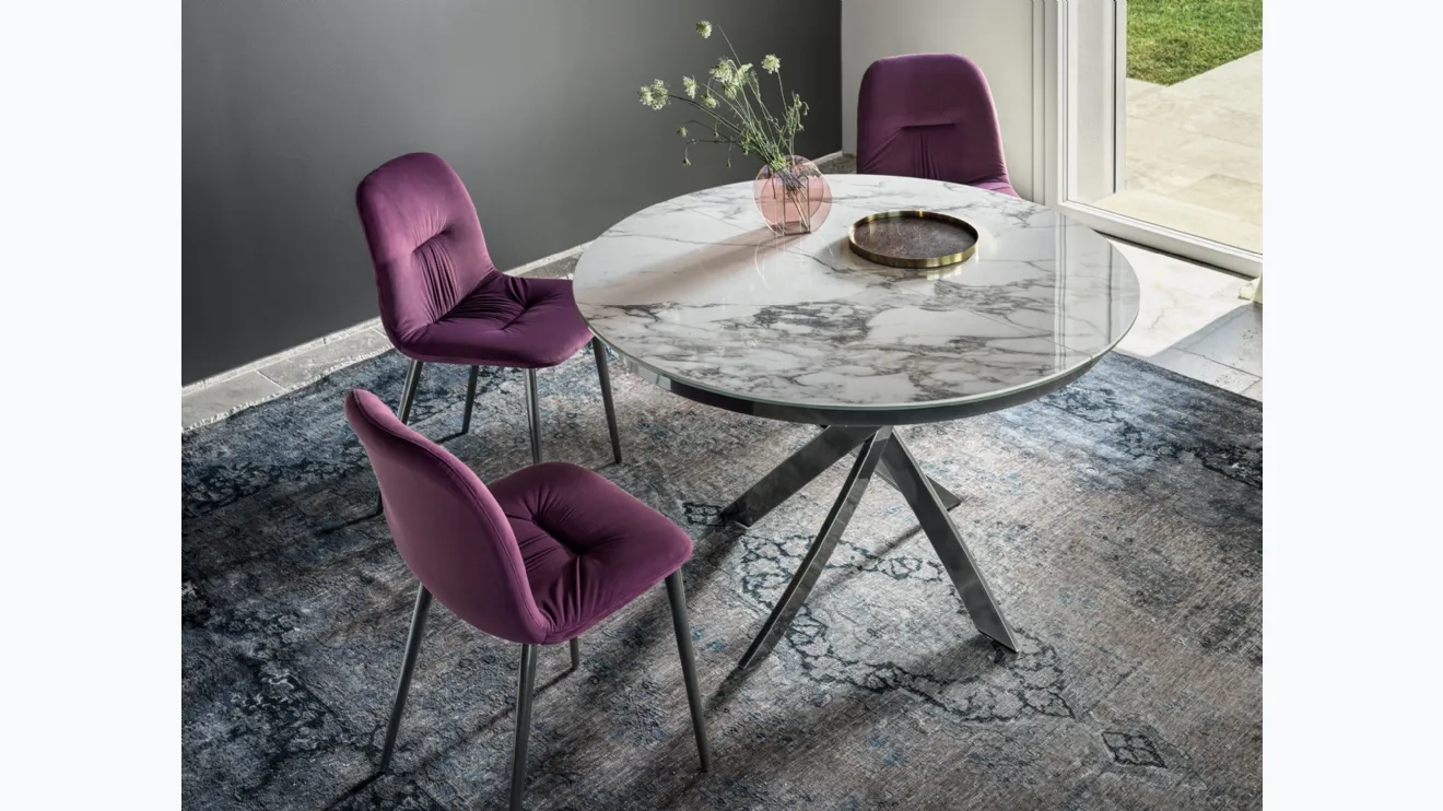 Table ronde Barone en SuperMarbre de Bontempi