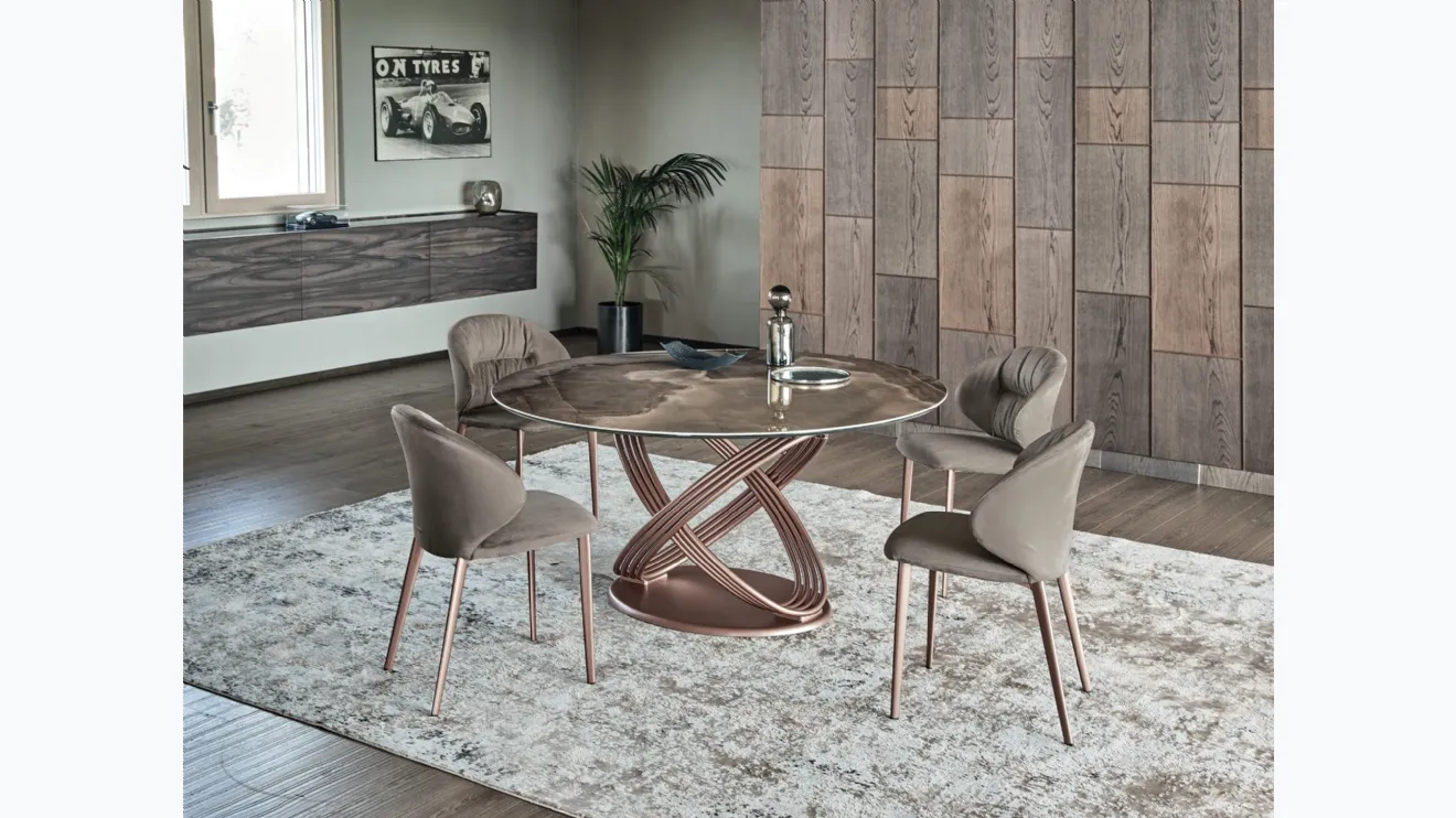 Table Fusion Ronde en SuperMarmo de Bontempi