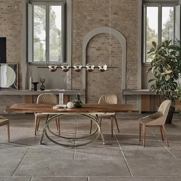 Table en bois massif Louis de Bontempi
