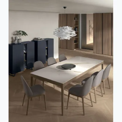 Table Savoy en grès et bois de chez Tomasella.