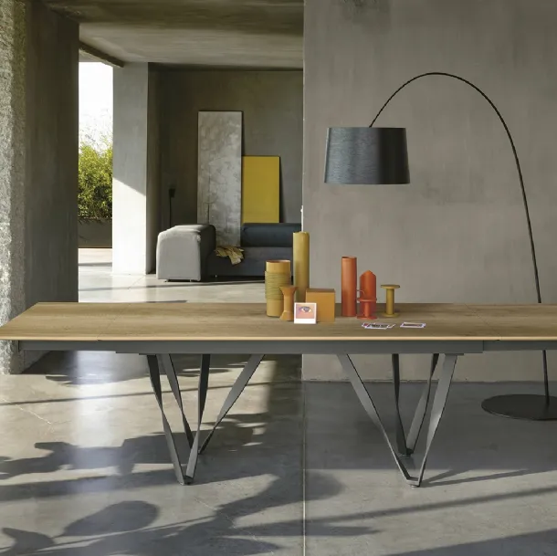 Table extensible Wave en finition chêne noueux de Sedit