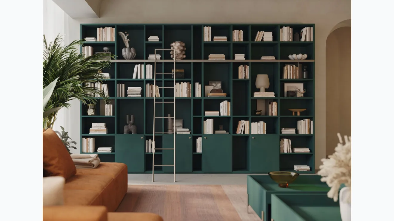 Bibliothèque modulaire LV712 avec échelle de Giesse